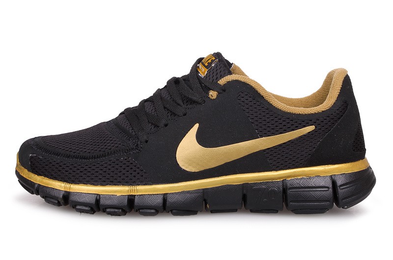 Nike Free 7.0 V2 Mens Running Shoes Black Gold - Click Image to Close